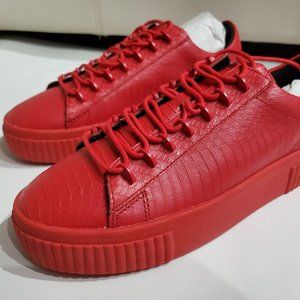 kendall kylie Reese Red Embossed Creeper Platform Sneakers Bright Red Sz 8M